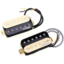 Wilkinson Vintage Tone Alnico 5 Overwound Open Style Humbucker Pickups Set for Electric Guitar, Zebra