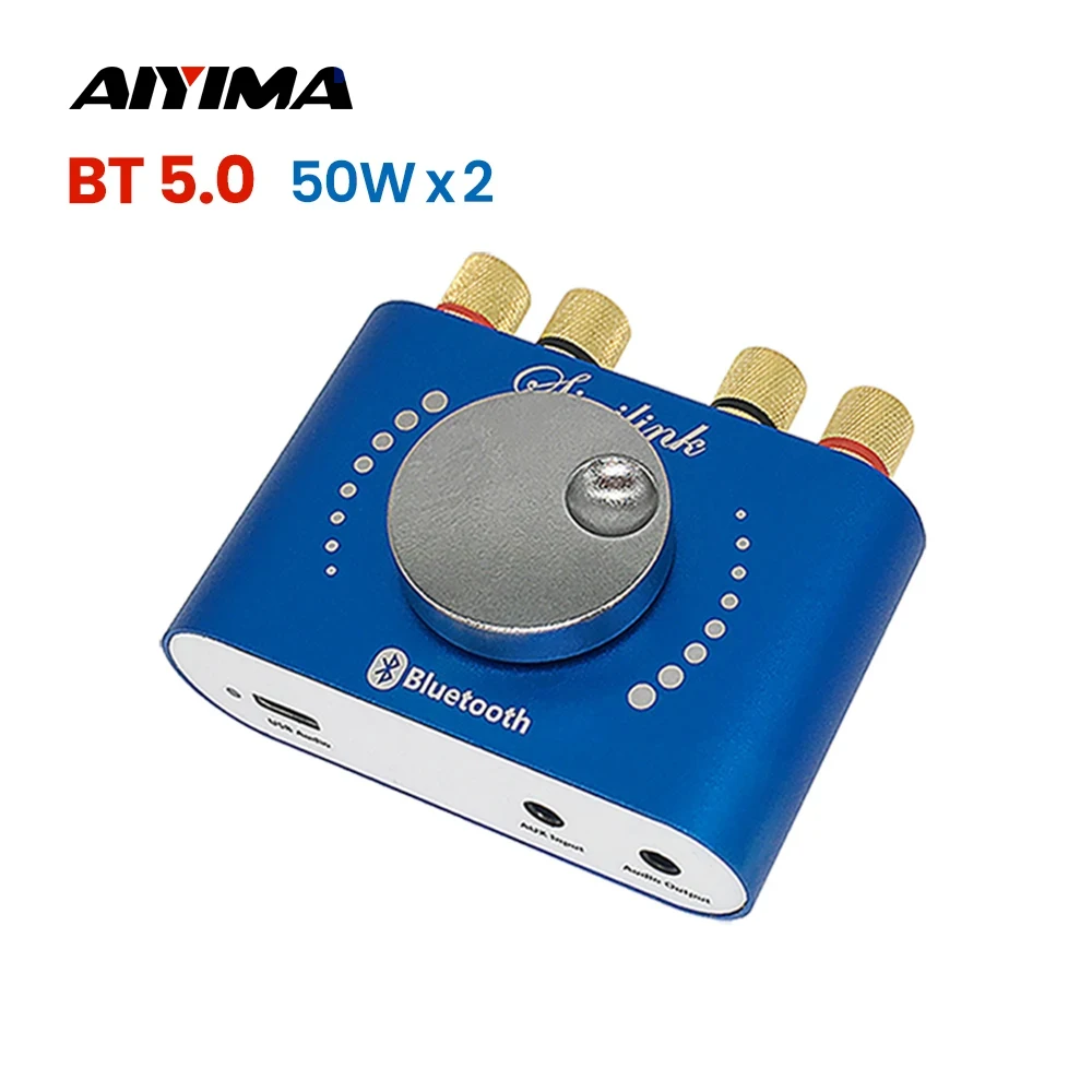 AIYIMA HIFI TPA3116D2 Bluetooth 5.0 Power Amplifier Board 2.0 Audio Stereo Speaker Sound Amplifier AMP 3.5MM AUX USB 50Wx2