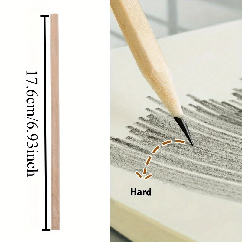 50PCs Practical Natural Wood Pencil HB Black Hexagonal Standard Pencil for Stationery Office School Supplies