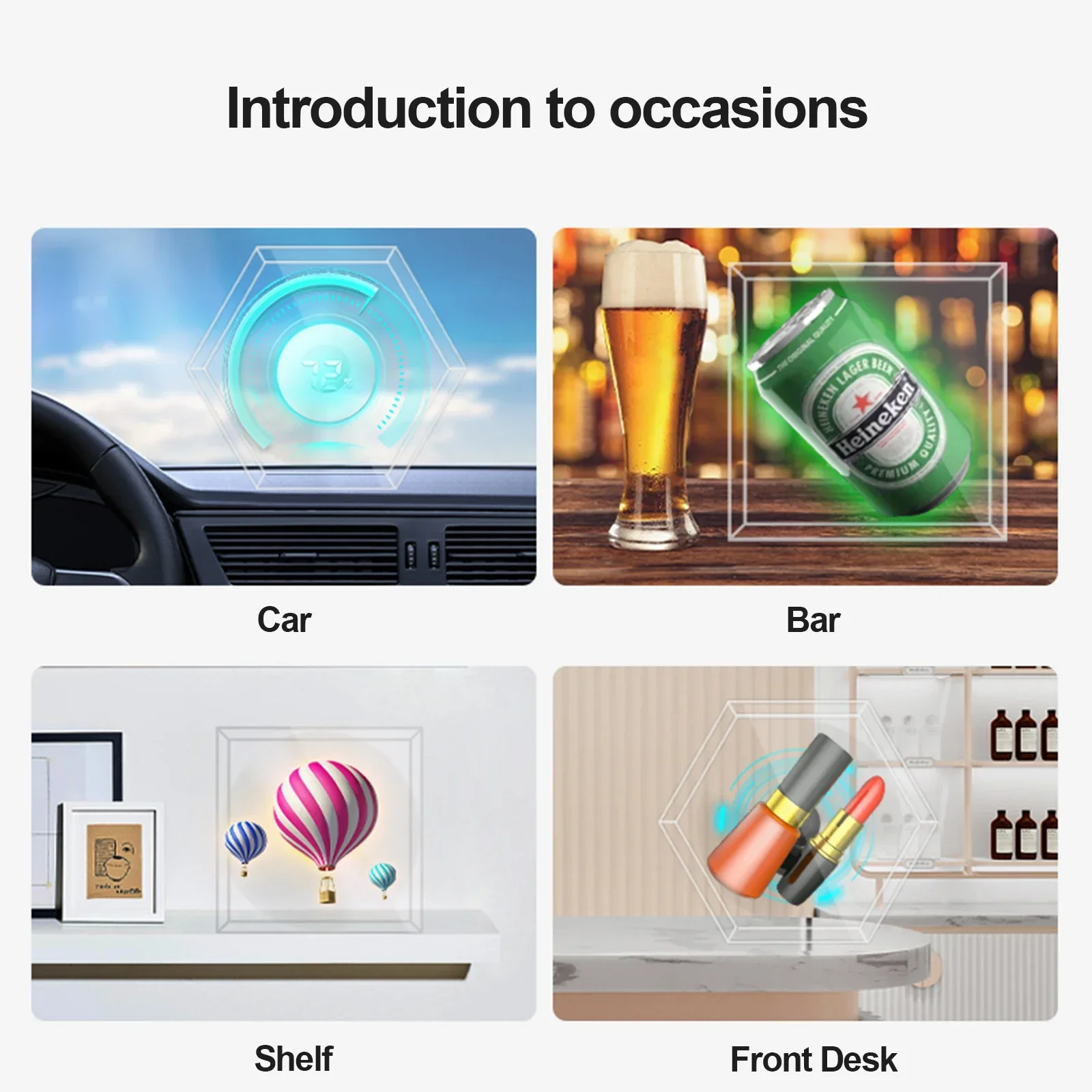 Lights Wifi App 3D Holographic Projector with Cover Desktop 14cm Fan Screen Holographic Advertising Machine