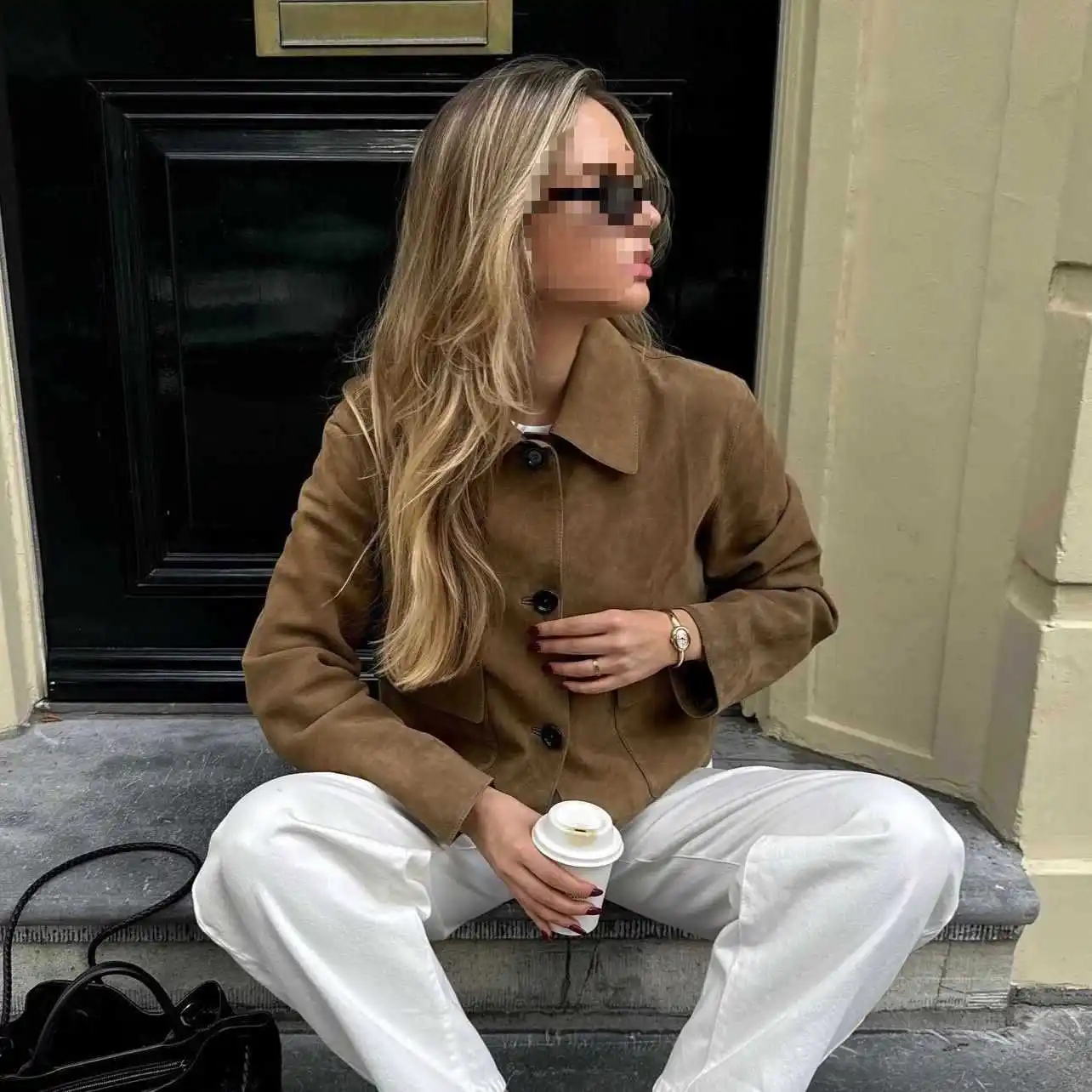 

Fashionable Retro Long Sleeve Turn-down Collar Suede Jacket Outerwear Thickened Women's Clothing For Trade