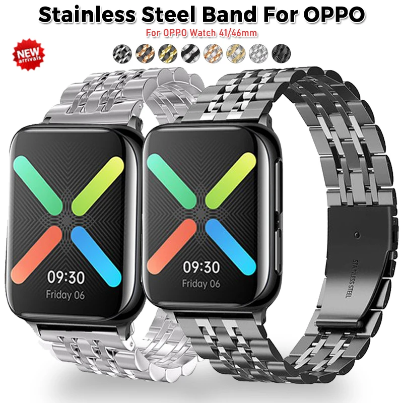 Strap For OPPO Watch 41/46mm Stainless Steel Band Replacement Bracelet for 46mm 41mm watch accessories wristband