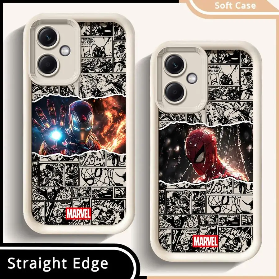 

Soft Cover Case for Redmi Note 11Pro 12S 10 11S 13Pro 12 10S 14 Pro Plus 13 11 Marvel Iron Man Spider-man