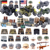 WW2 Military Soldier Building Block Figure British US Snow Camouflage Troop MP40 M1A1 Motorcycle Accessories Toys Gift Brick Z02