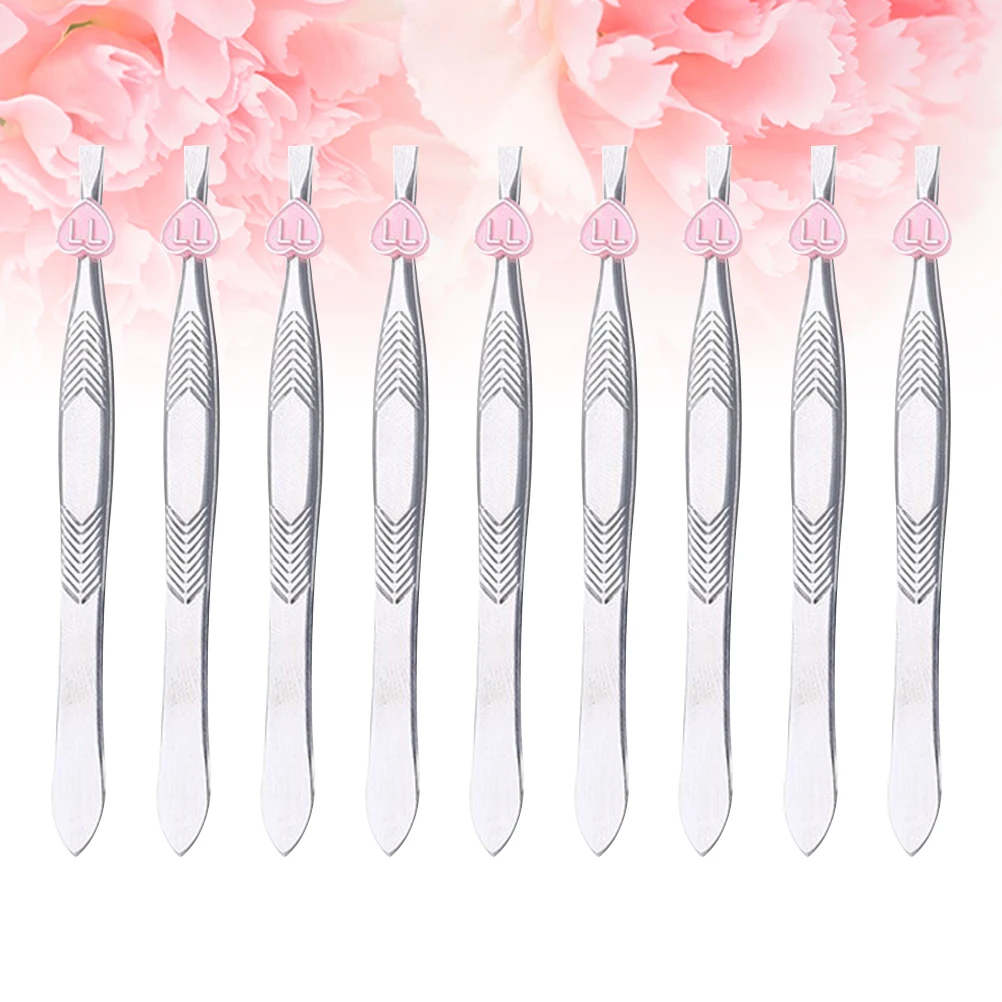 

12PCS Stainless Steel Eyebrow Tweezers Precision Tip Hair Removal Tool Anti Small Flat Tweezer Ingrown Hair Eyebrow