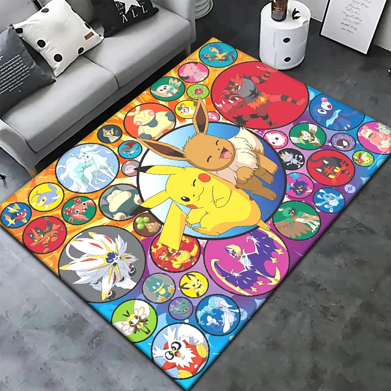 Pokemon Cartoon Carpet Rug for Living Room Bedroom Decoration Picnic Camp Kitchen Carpet Crawling Carpet Decoration