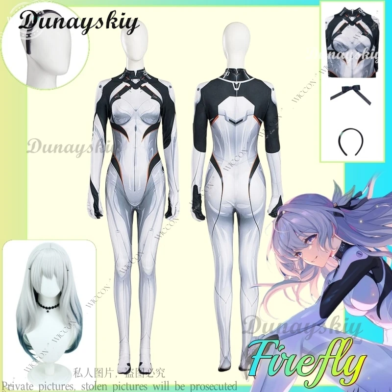 

Firefly Cosplay Costume Wig Grammer's Iron Rider Woman Jumpsuit Battle Dress Performance Unisex Woman Adult Honkai: Star Rail