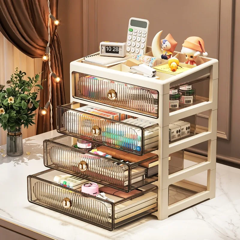 Desktop Storage Box File Organizer Stationery Makeup Cosmetics Rack Drawer Office Organizer Cabinet Filing Cabinet Office