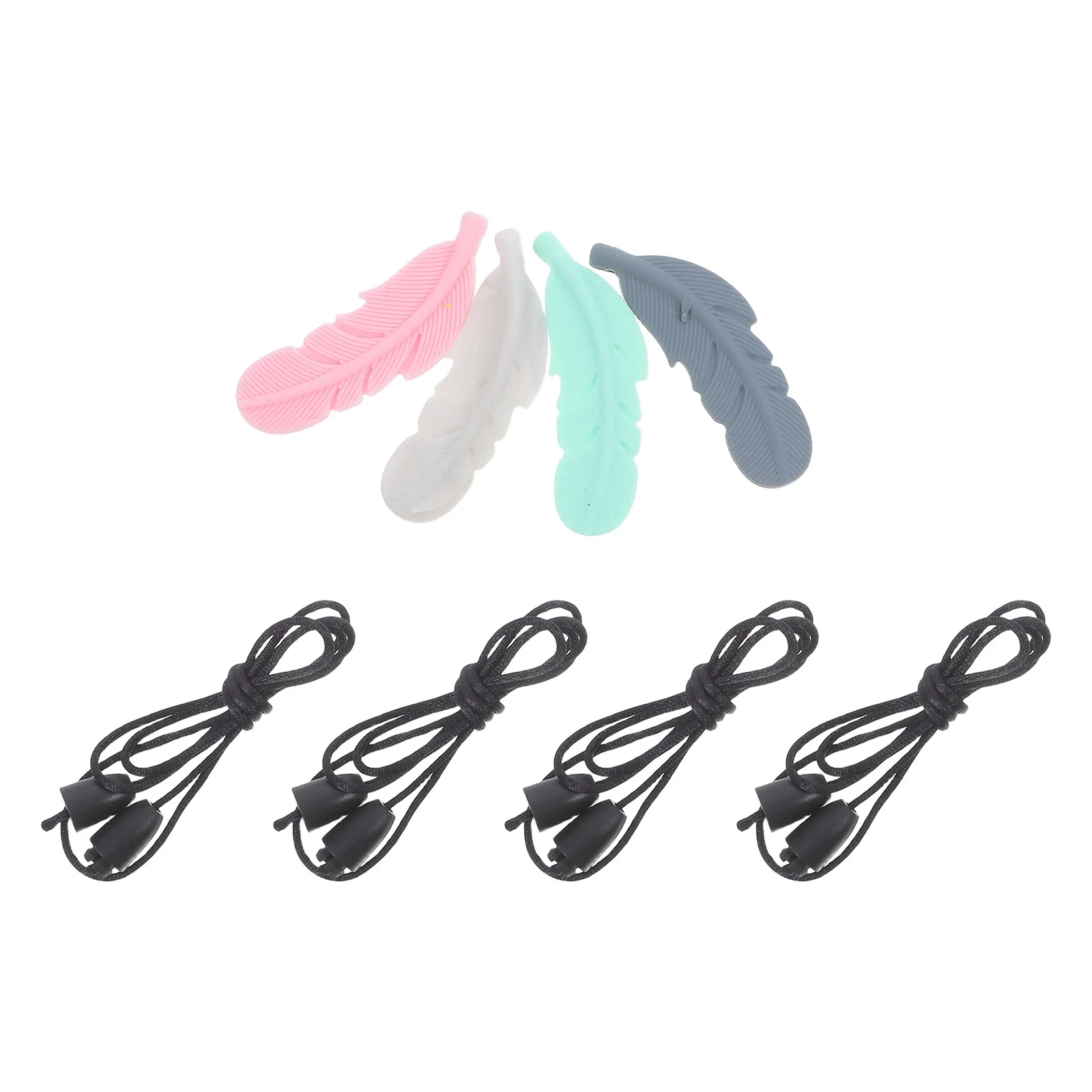 

4pcs Baby Teething Silicone Chew Necklace Molar Necklace Infant Sensory Aid Lightweight Comfortable Wear Easy Clean