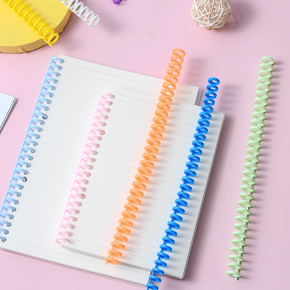 

5 Pcs Plastic Loose Leaf Ring Binding Spines Spiral Notebooks Coils School Degree