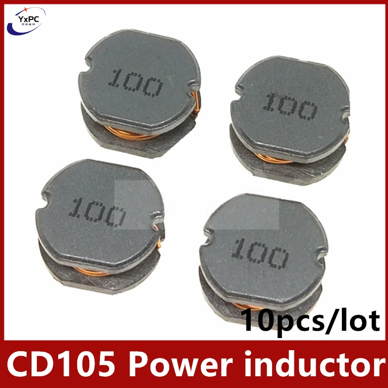 10pcs Power inductor CD105 2.2 3.3 4.7 6.8 10 15 22 33 47 68 100 150 220 330 470 680UH 1MH 2R2 3R3 4R7 6R8 680 101 221 471 102