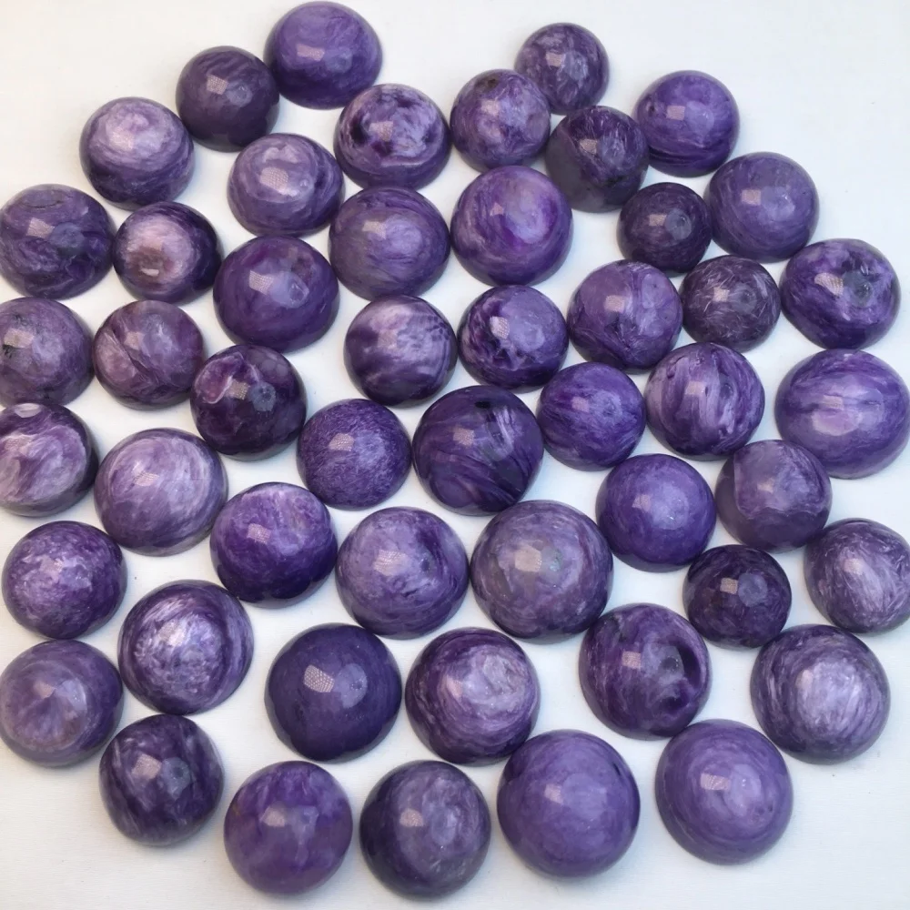 12PCS Natural Charoite 10-14mm Polished Crystal Reiki Healing Jewelry Pendant Cute Rock Decoration Gift for Healing
