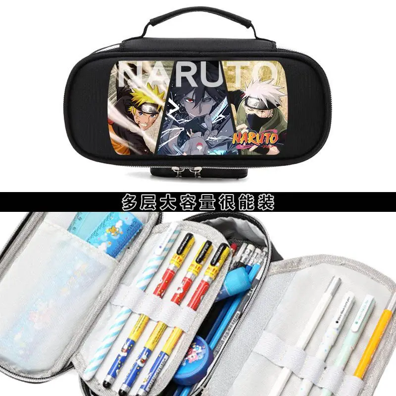 New One Piece Naruto anime character peripheral two-dimensional large-capacity stationery box password lock pen bag wholesale