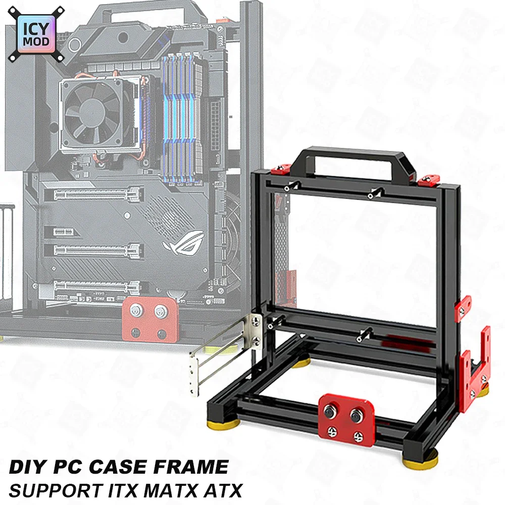 

DIY PC Case Open Frame Gamers Cabinet ITX MATX ATX MOD Desktop Rack Aluminum Creative Water Cooler Computer Gaming Chassis