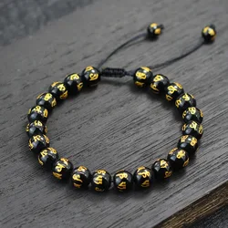 8mm Natural Stone Bracelet For Men Handmade Weaven Thread Braclet Boyfriend Gift Tibetan Buddhist Rosary Beads Braslet Pulseira