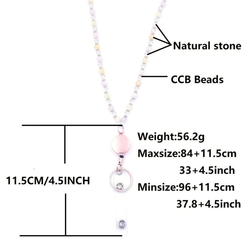 QX2B เชือกเส้นเล็กลูกปัดพร้อมที่ใส่บัตร ผู้ถือป้ายครู Lanyards Key Lanyard