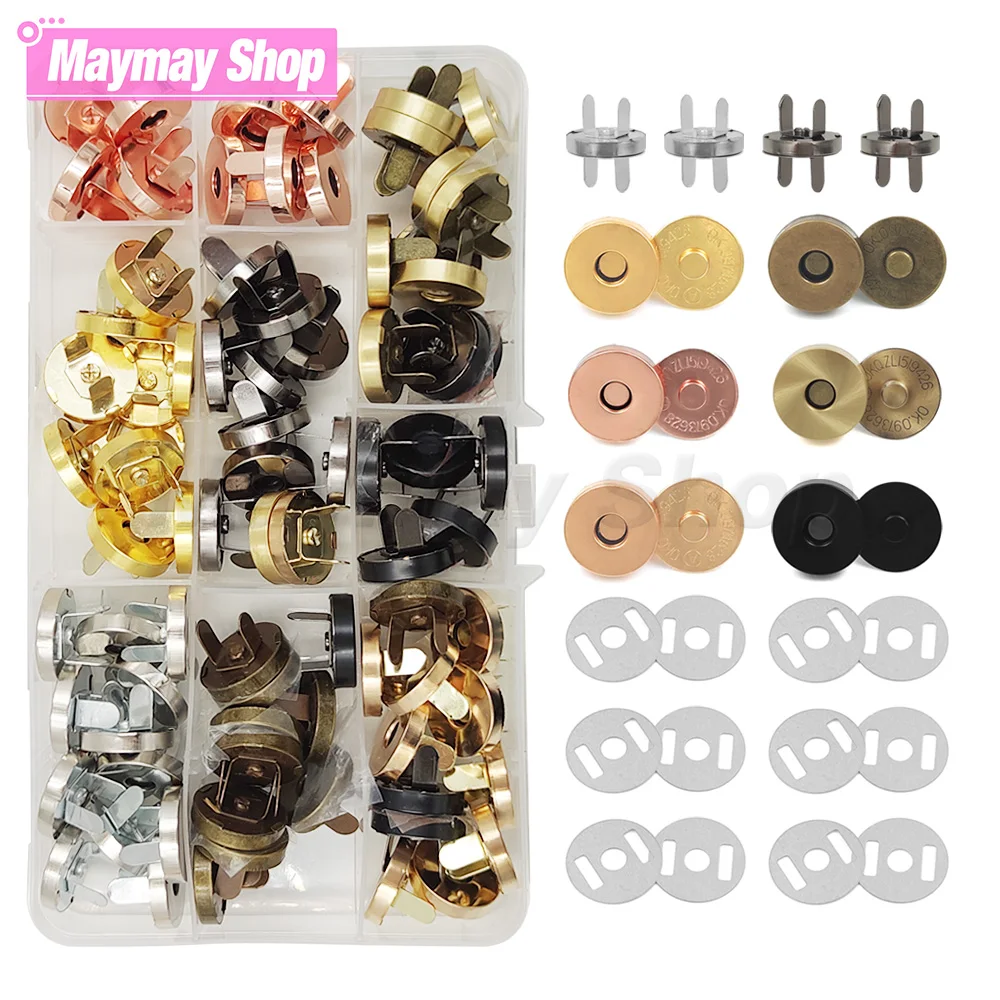 

40/60/80Sets 14/18Mm Magnetic Snap Fasteners Buttons Clasps Buckles Magnetic Buttons Cloth For DIY Bag Purse Handbag Accessories