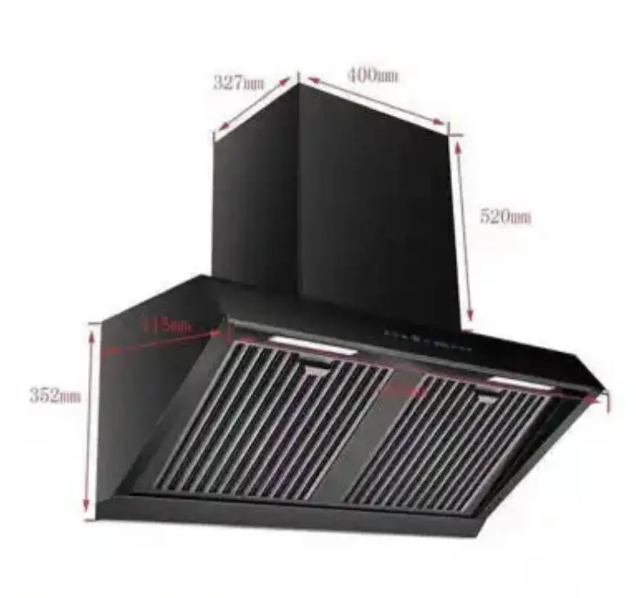 Large Suction Stainless Steel Wall-Mounted Range Hood with Remote Control for Home Apartment
