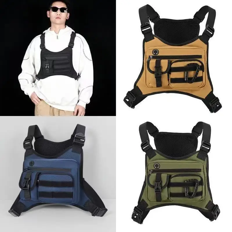 hot Tactical Outdoor Chest Bag Unisex Running Cycling EDC Vest Workouts Sports Chest Pack Rig for Men And Women