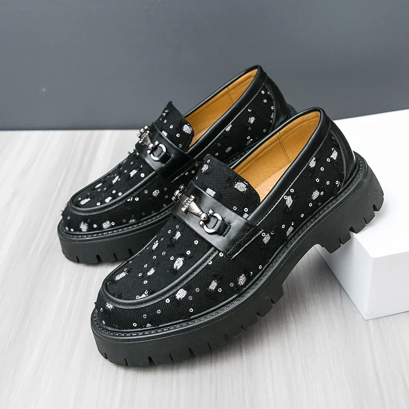 

Мужская обувь, модные повседневные модельные туфли на толстой подошве, мужские лоферы