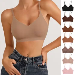 Sujetadores sin costuras para mujer, ropa interior de realce, Bralette acolchado extraíble, sin aros, cómoda, Sexy