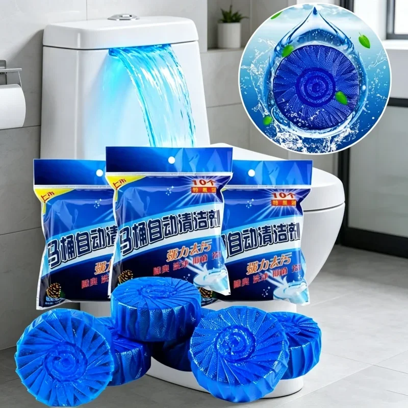 Bathroom WC Cleaning Supplies Blue Bubble Toilet Tablets Automatic Flush Freshener For Daily Restroom Odor And Dirt Removal