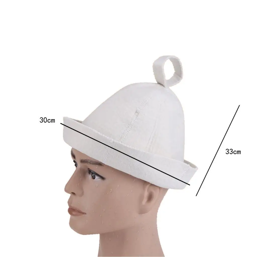 Pure Wool Sauna Hat Natural Felt Banya Cap Protective Headwear for Spa Steam and Hot Room