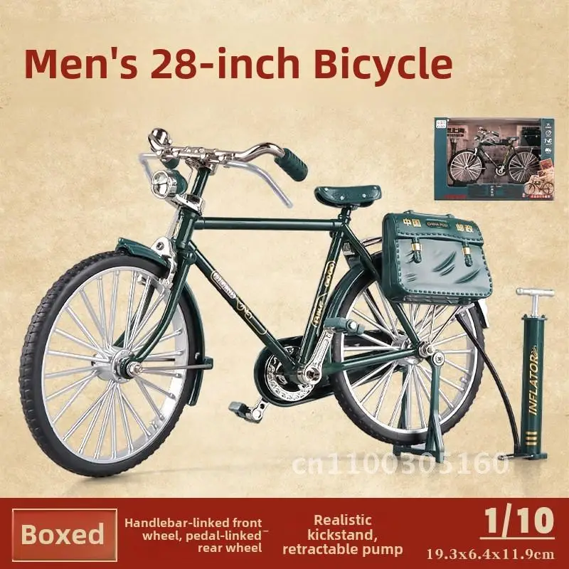 Model roweru ze stopu DIY, 28 cali, duży kierownica, rower oldschool, zabawka do samodzielnego montażu, kolekcjonerski, transgraniczny hurt, mała ozdoba.