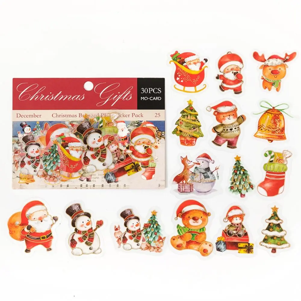 Sticky Labels Christmas Sticker Gifts Decor Festival Sticker Christmas Decals Waterproof DIY Crafts Snowman Tree Stickers