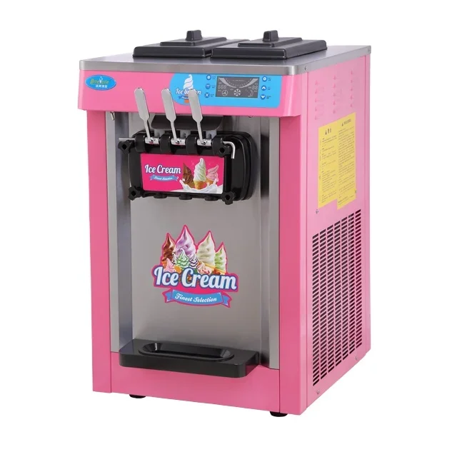 High Quality 3 Flavor Tabletop Commercial Snacks Soft Ice Cream Machine Maker