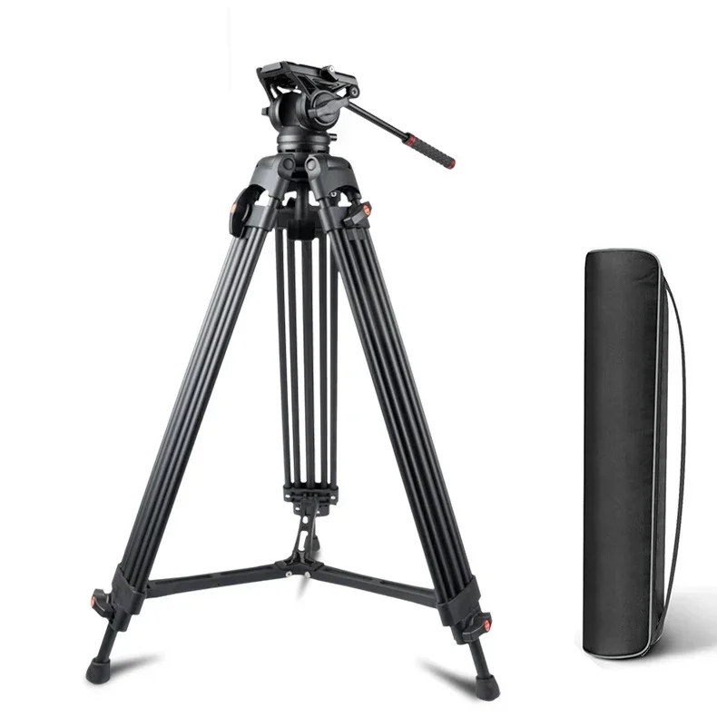 Professional Portable Aluminum Fluid Head Camera Tripod for Camcorder/DSLR Stand Video Tripod