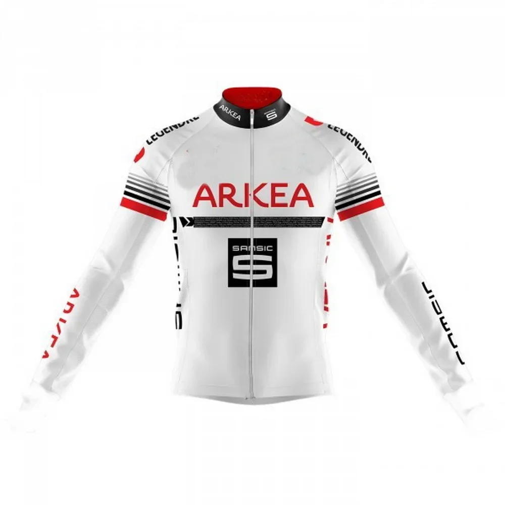 2019 ARKEA SAMSIC TEAM White Winter Fleece Thermal Long Sleeve Cycling Sets Racing Bicycle Clothing Maillot Ropa Ciclismo