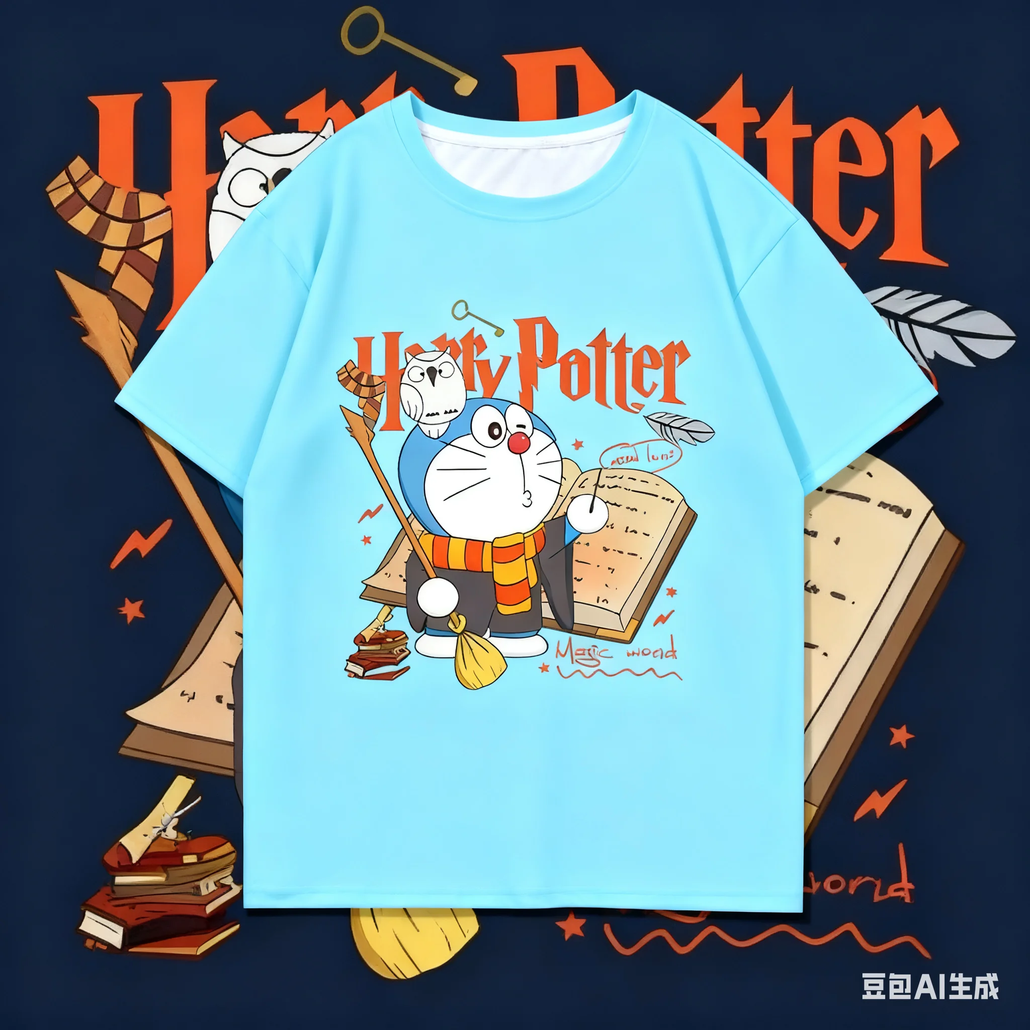 Doradream Cos Harry Potter camiseta hombres y mujeres adultos niños parejas verano tela de secado rápido suelta manga corta