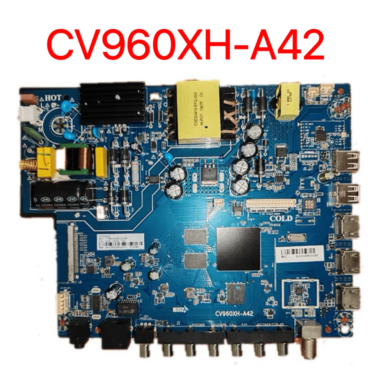 CV960XH-A42 4-core 4k Android 7.1 version WiFi TV motherboard, physical photo, tested well, backlight voltage 78v600ma