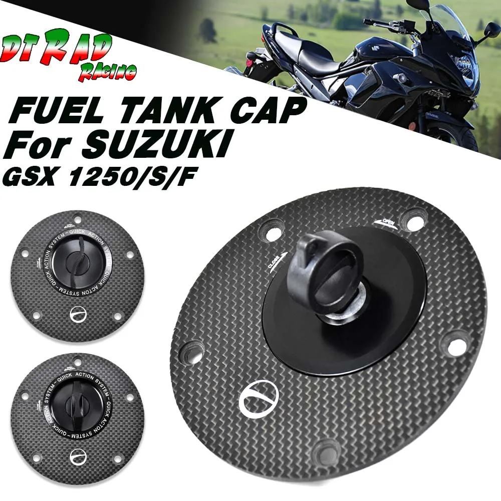 For SUZUKI GSX 1250/GSX 1250S/GSX 1250F Racing Flange Carbon Fiber Quick Tuen Fuel Tank Cap With Key Lock Plug Oil Filler Cover