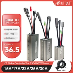 Electric Bike KT Controller 36V 48V 15/17/22/25/30A Waterproof Brushless  250W 350W 500W 1000W with Light Function For Ebike Kit
