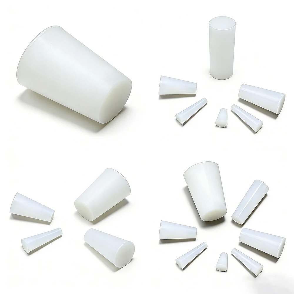 1-10Pcs Conical Solid Silicone Stopper Bungs Laboratory Flask Tapered Tube Sealing End Plug Water Pipe Exhaust Valve Stuffy Sub