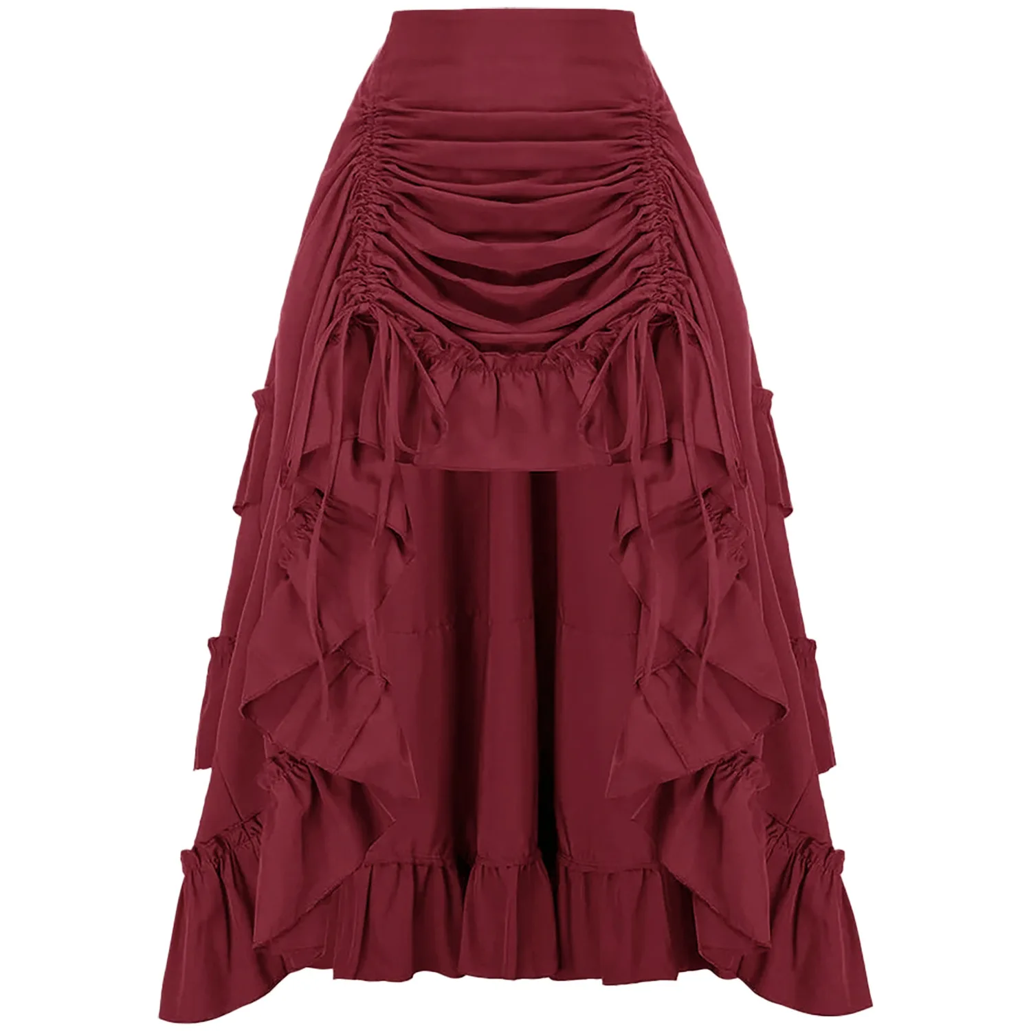 Ruffled High Waisted Long Victorian Skirt Steampunk Skirts Womens Party Wear Gothic Vintage Clothes Medieval Costume Sexy view 4