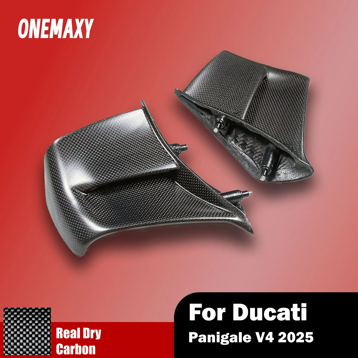 For DUCATI Panigale V4 V4S 2025 Carbon Fiber Winglets Fix Wings Fairing Aerodynamic Wing Kit Motorcycle Accessories