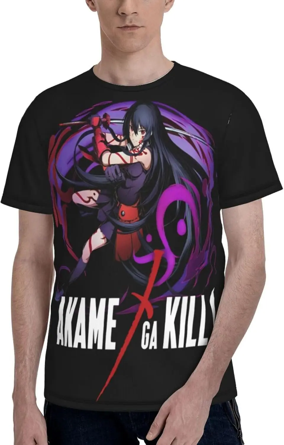 Akame Ga Kill T-Shirt Mens Summer Casual Soft Loose Crew Neck Short Sleeve Shirt Graphic Hip Hop T Shirts