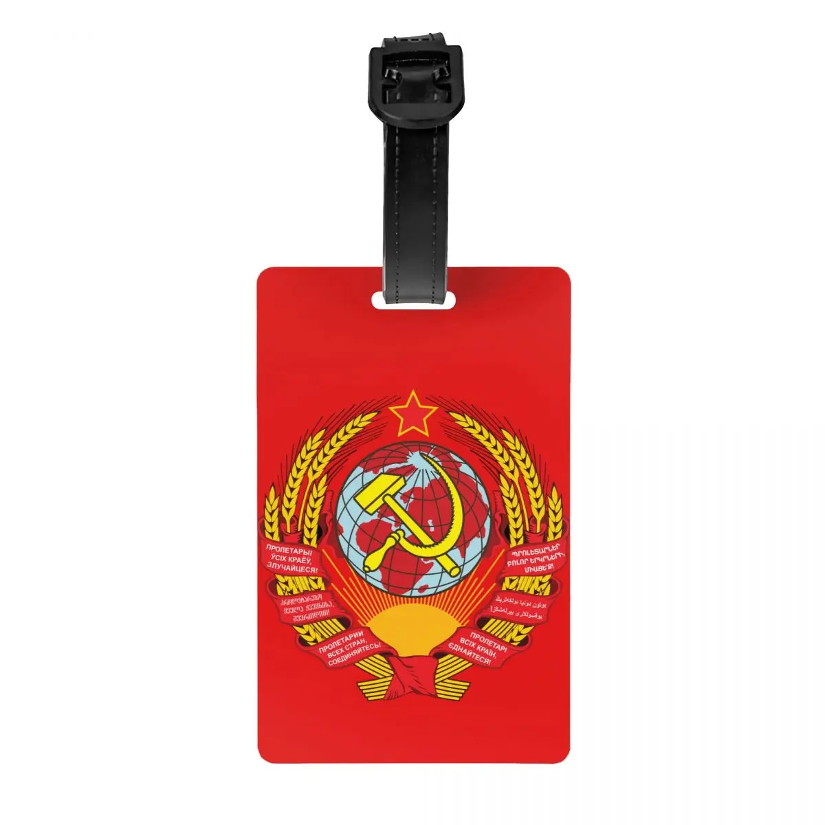 Coat Of Arms Of Soviet Union Luggage Tags for Suitcases Cute CCCP Russia Baggage Tags Privacy Cover ID Label