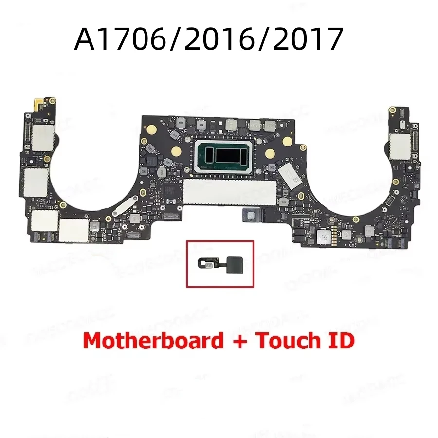 Original A1706 2016 2017 i5 i7 laptop motherboard with touch ID 256G 512G 1TB ,  for MacBook Pro Retina 13 inch logic board