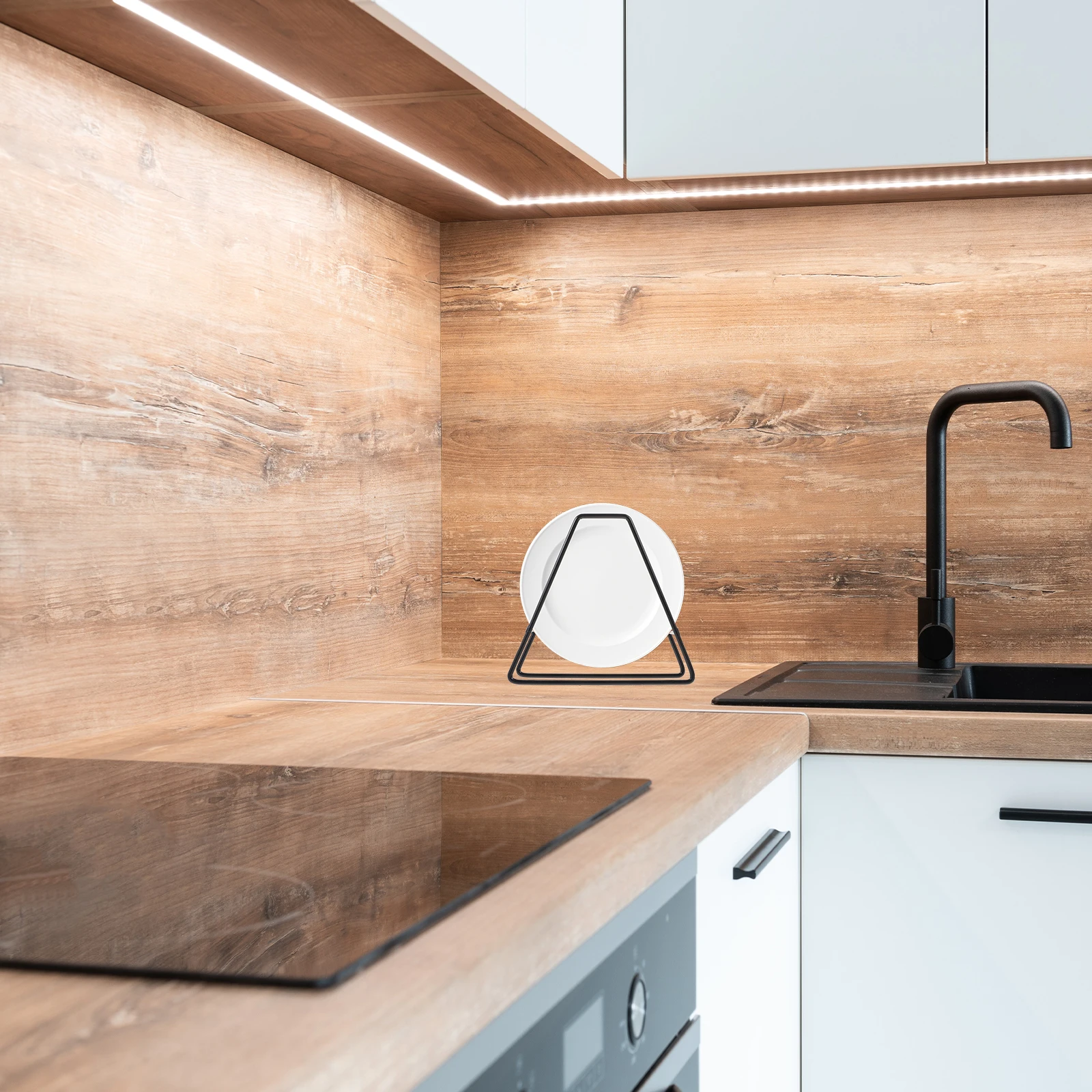 

Shelf Dish Display Stand Organizer Plate Storage Rack Drying Tray Household Iron Stand Cabinet Plate Rack Kitchen