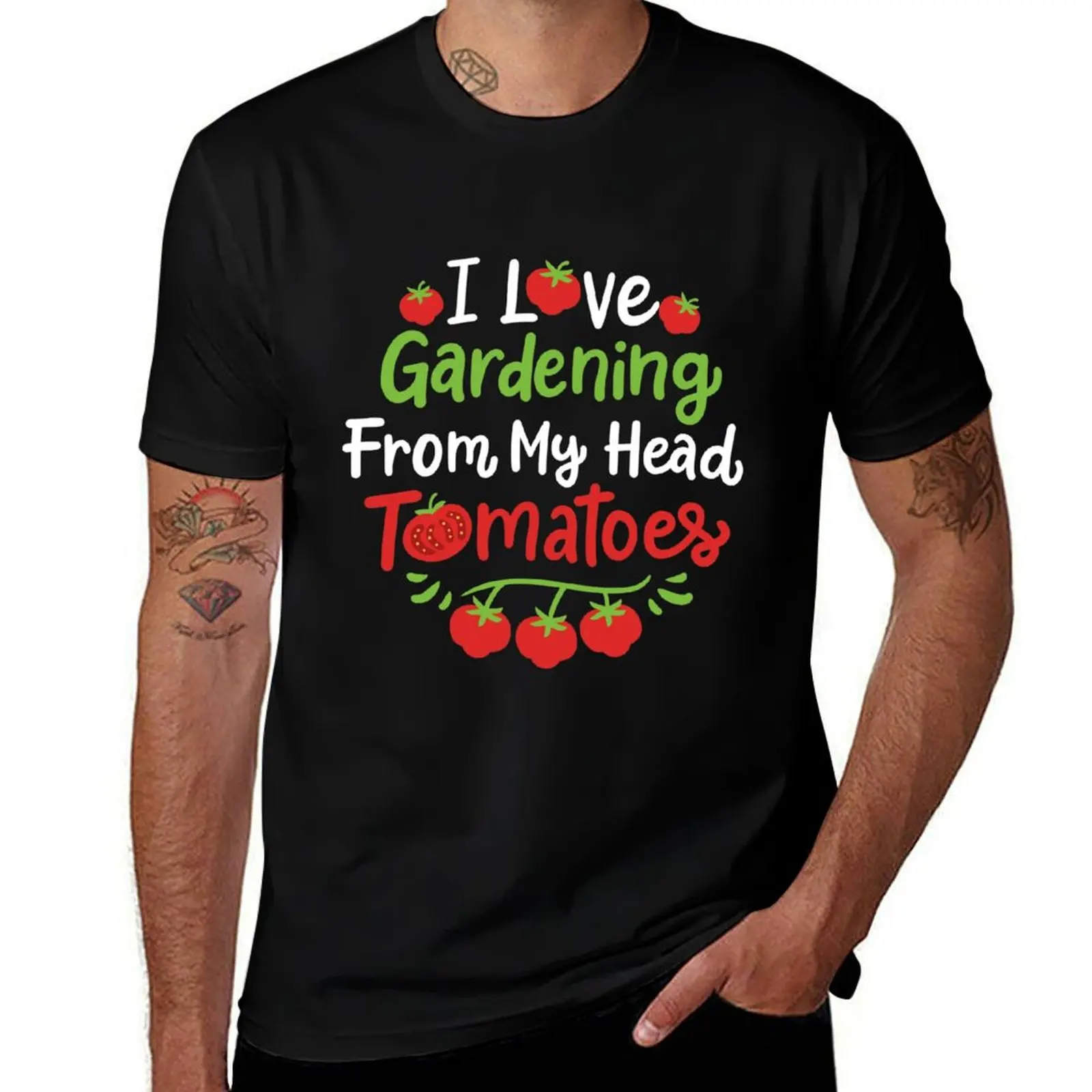 Camiseta de jardinería de tomates para hombre, camiseta lisa de archivo azul, ropa para hombre