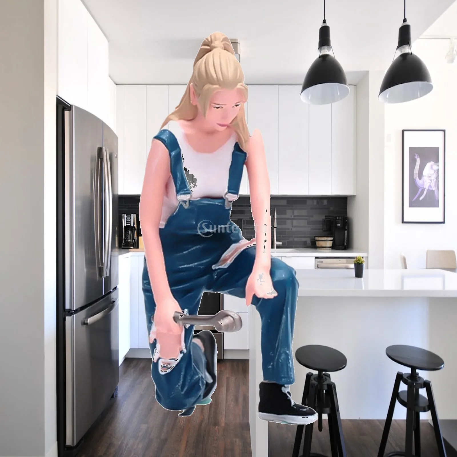 

Miniature Figure Female Diorama Resin People Figurine Tiny Model Accessory Suitable for Shelf Decoration Collectors 7.1cm