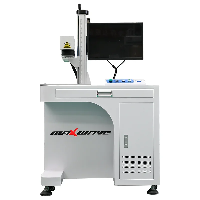 High Quality Fiber Laser Marking Machine Vertical Engraver 50w 30w 20w with Rotary Axis Separated Steel Metal Carving Maker