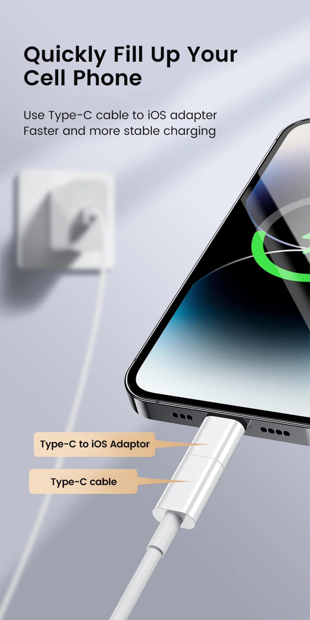USB C To Lightning Adapter For iOS Male to Type C Female Converter Fast Charging For iPhone 16 Type C IOS Data Transfer Adapter