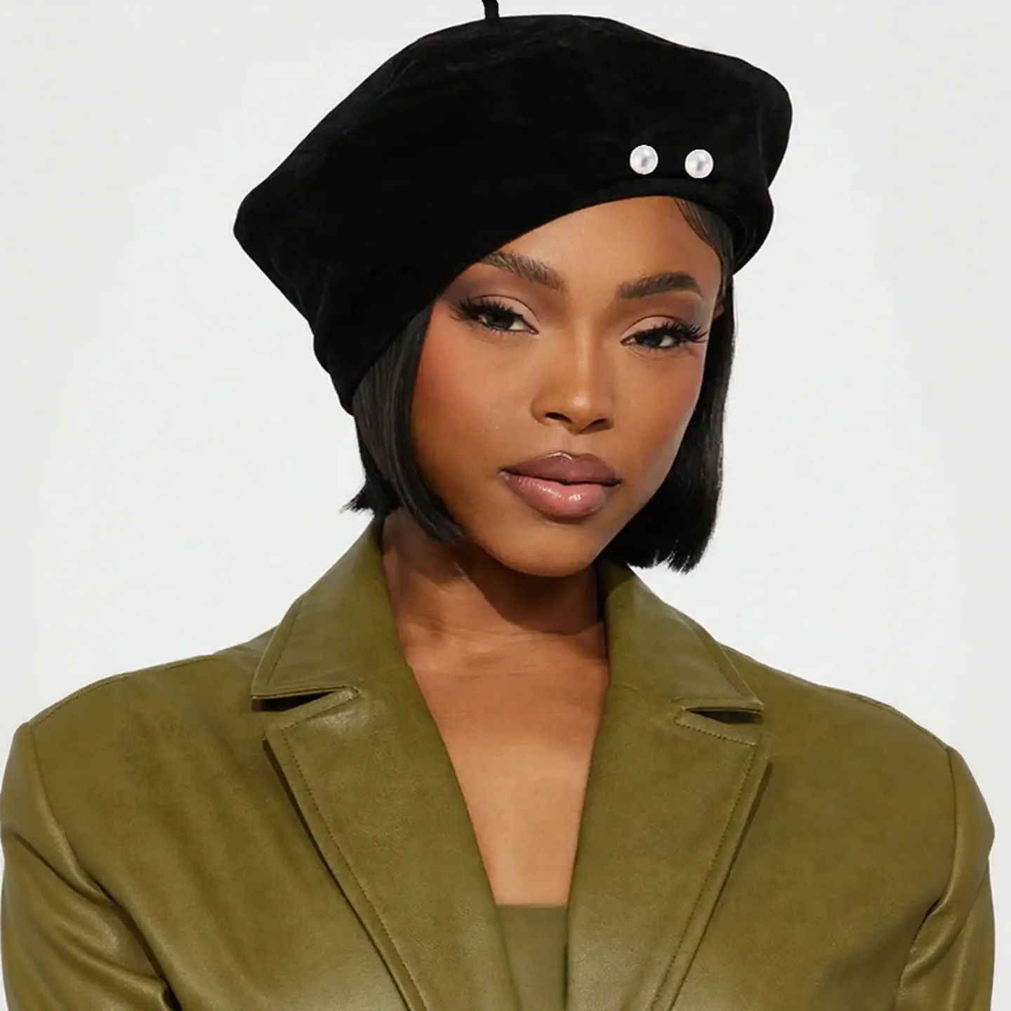 1pc Classic Pearl Beret Hat For Women,  Stylish Newsboy Cap, Versatile & Timeless Pearl Embellishment