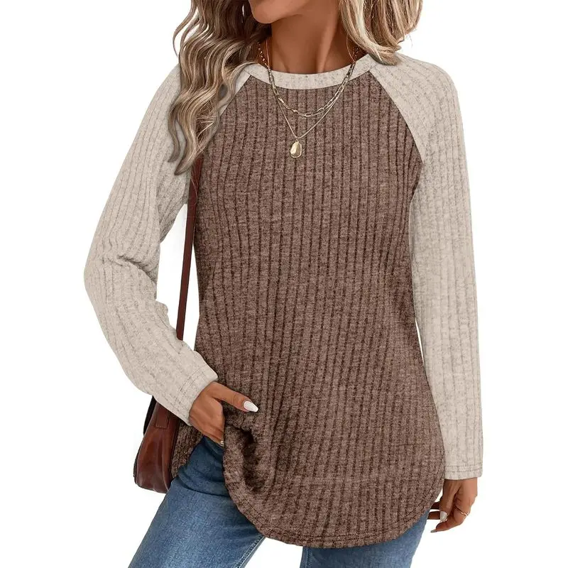 Long Sleeve Shirts Women 2026 Fall Sweaters Lightweight Casual Tunic Tops Loose Fit Winter Clothing S-2XL