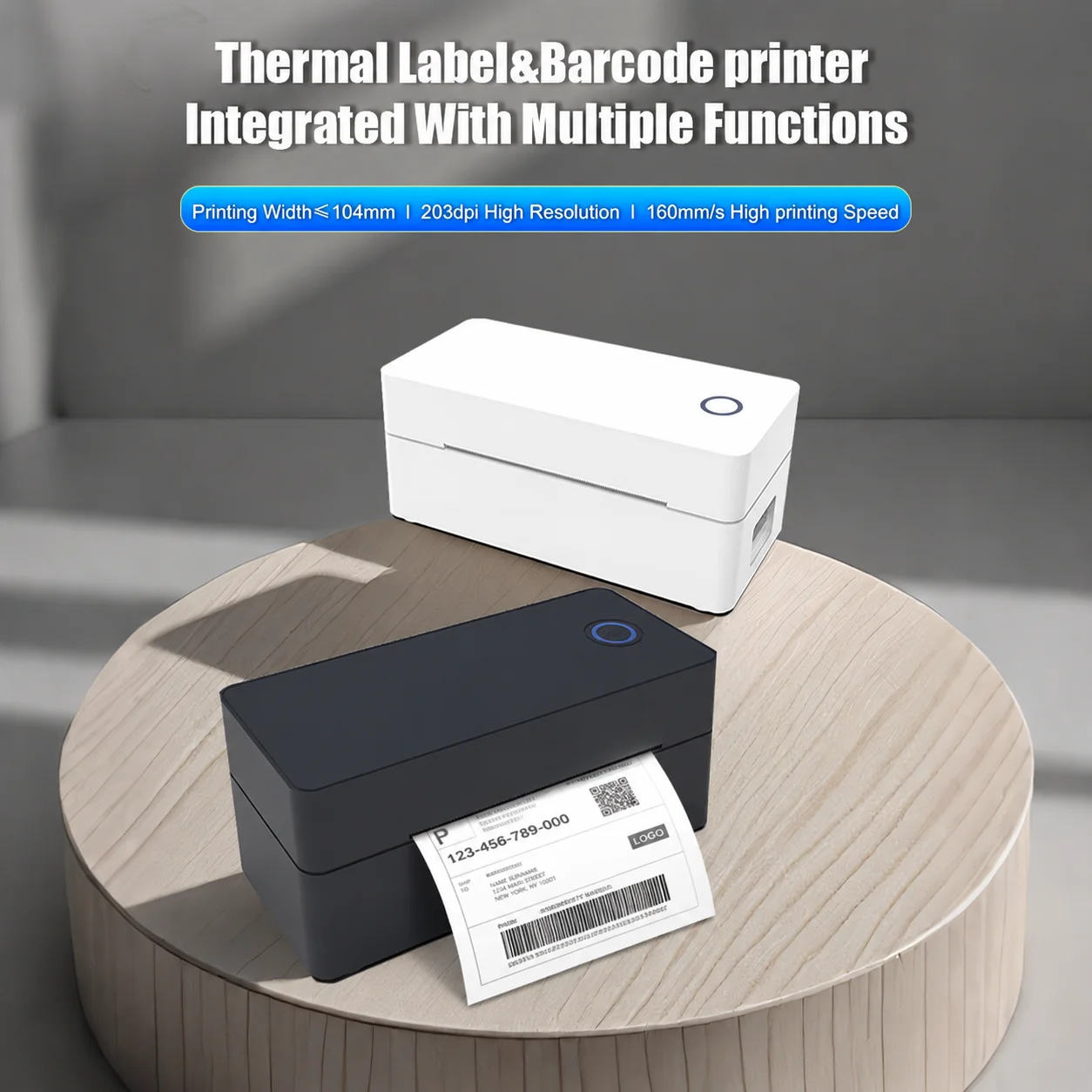 4X6 Thermal Label Printer Bluetooth Wireless Thermal Shipping Label Printer Compatible with iPhone Android Mac Window